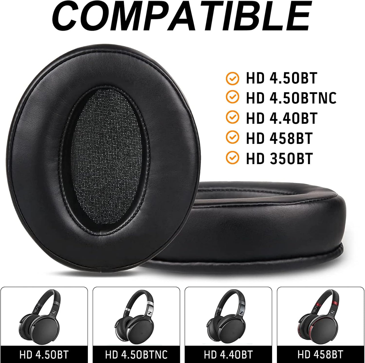 Replacement Ear Pads Cushions for Sennheiser HD 4.50 HD4.50 BTNC Headphones