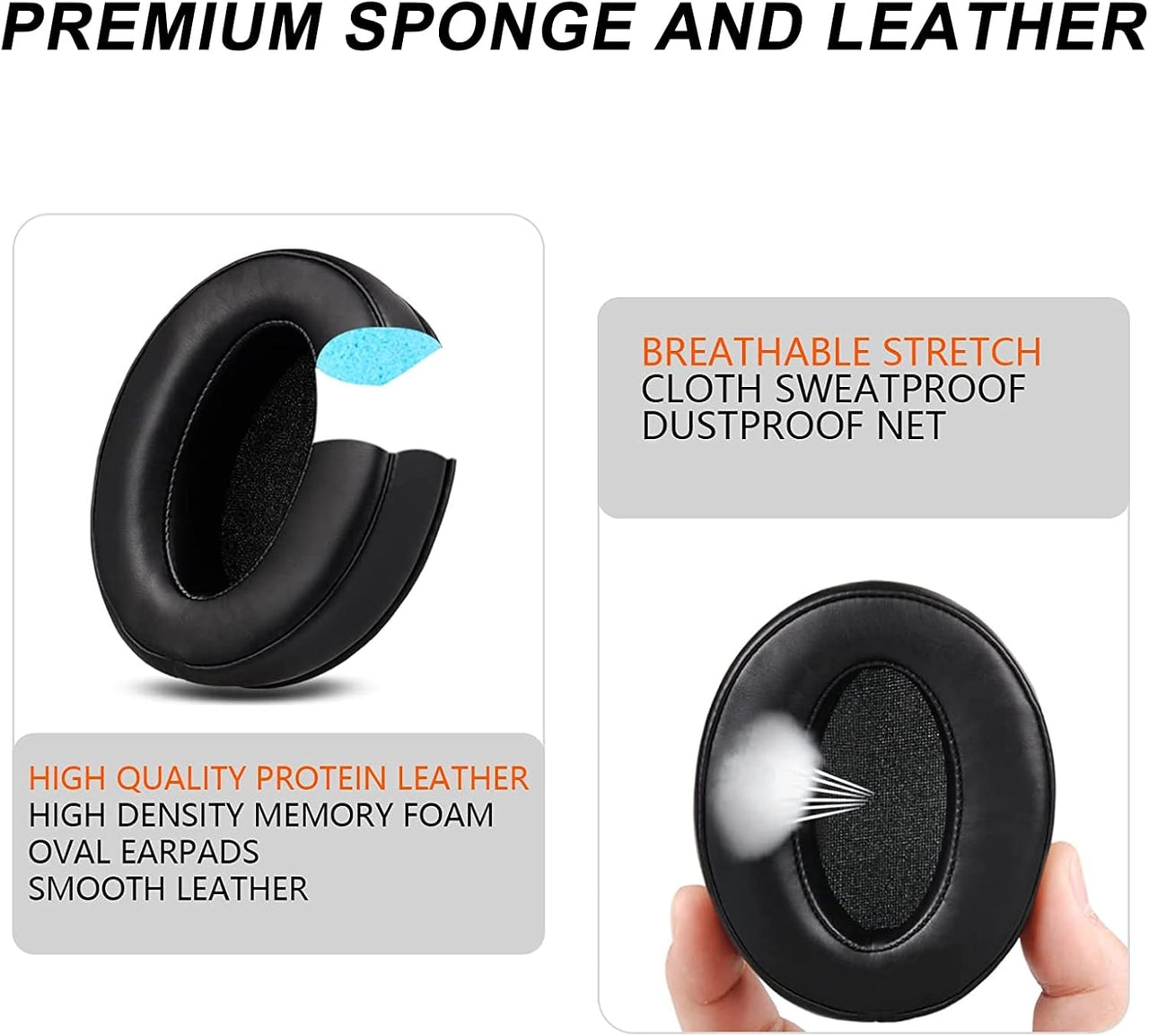 Replacement Ear Pads Cushions for Sennheiser HD 4.50 HD4.50 BTNC Headphones