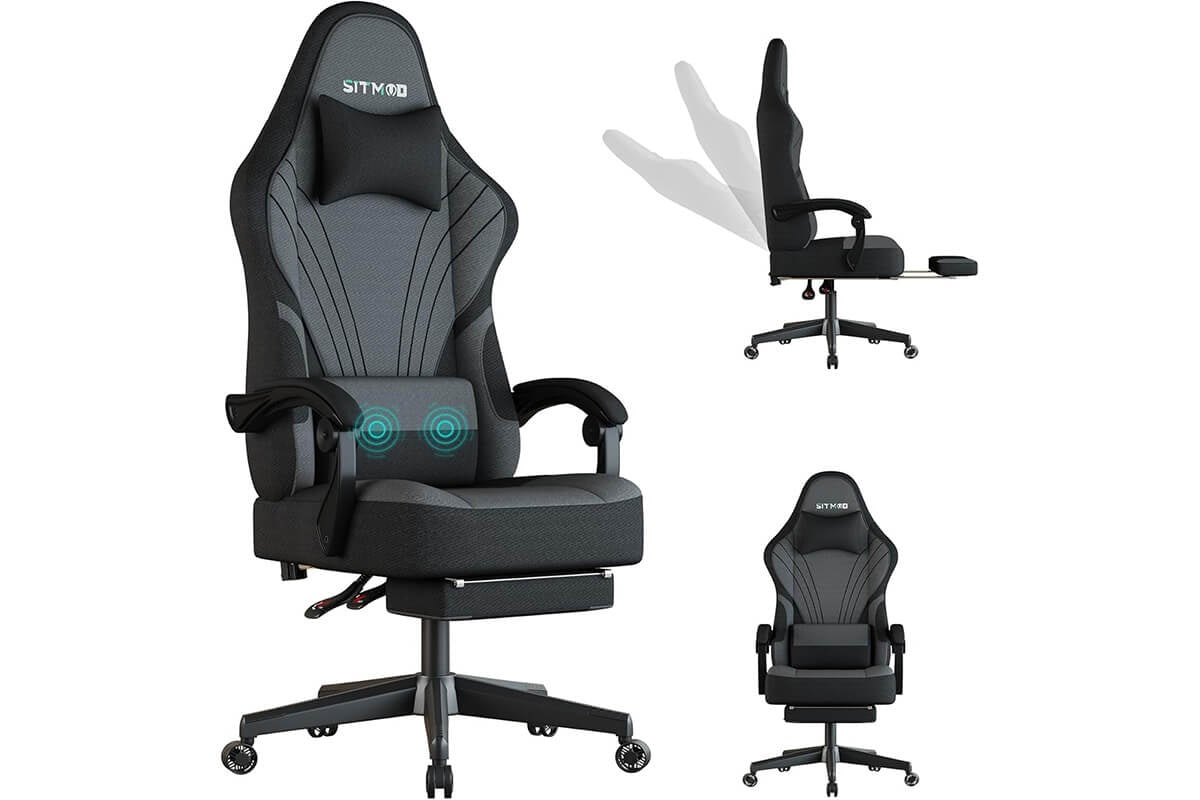 Gaming chair with 360 degree swivel base