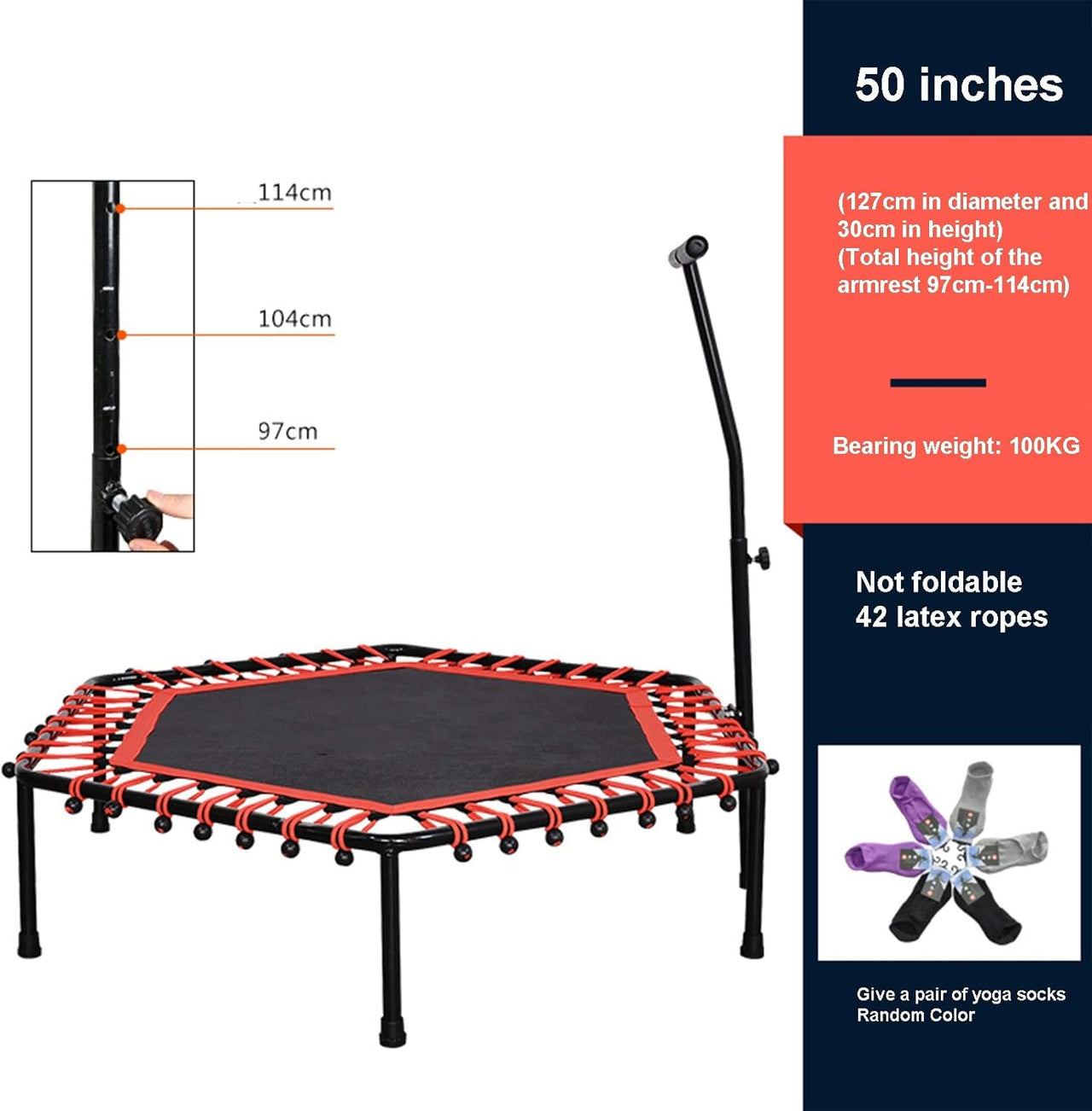 Mini Trampoline Rebounder 50Inch