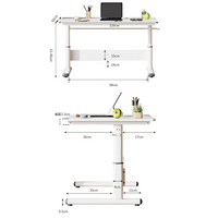Thumbnail for Height adjustable desk table with laptop and chair