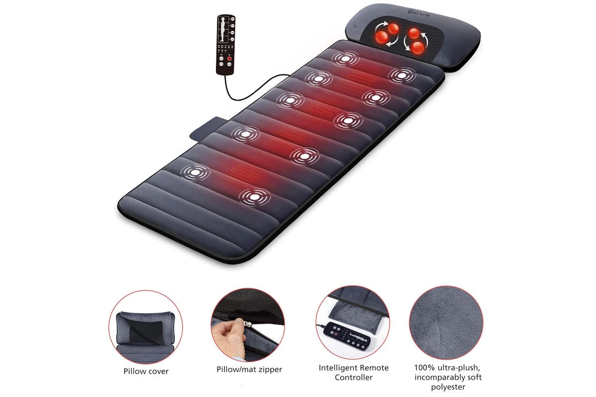Massage mattress showing 10 vibration motor zones