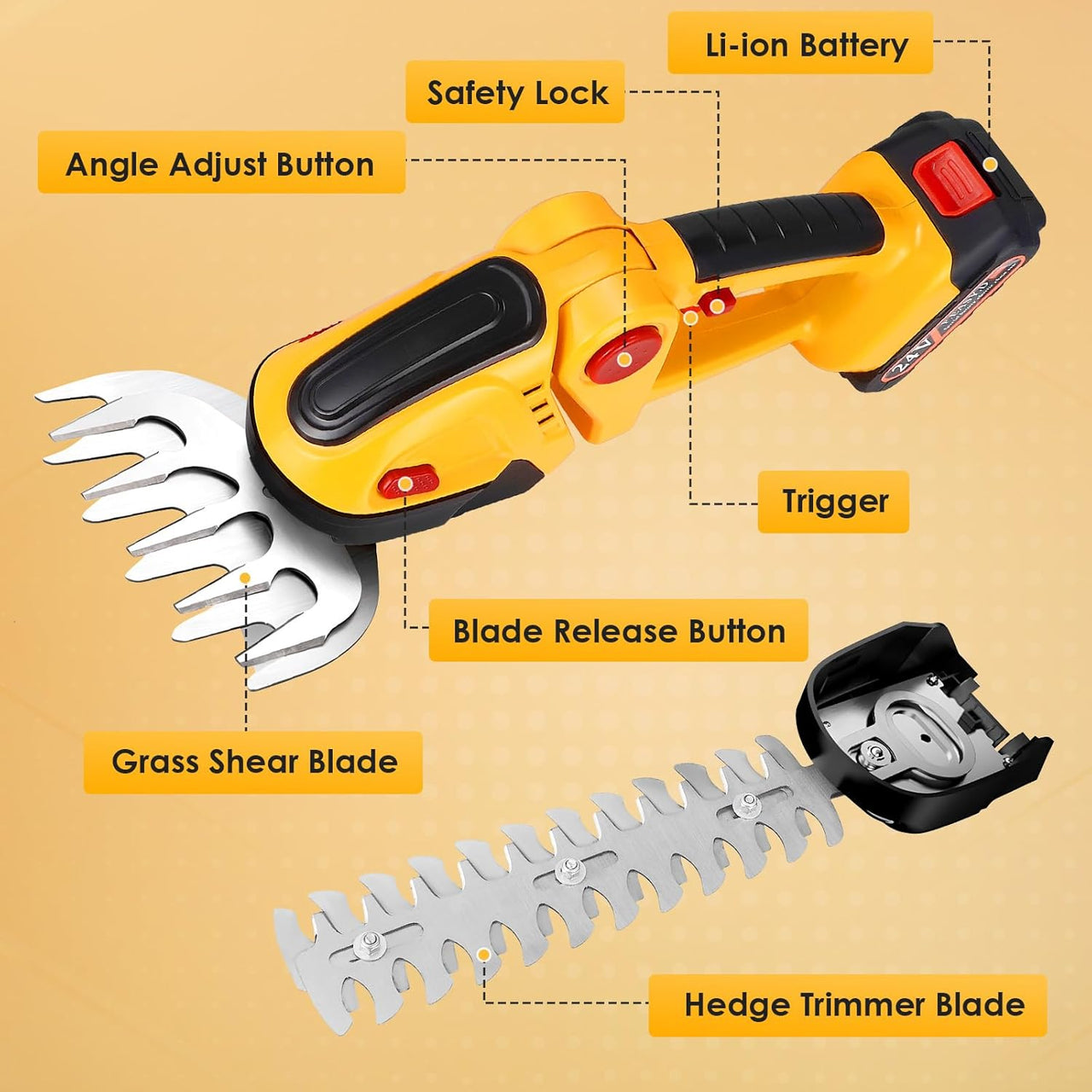 Hedge Trimmer Lawn Mower 2 in 1