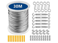 Thumbnail for 30M Stainless Steel Wire Rope Cable Kit