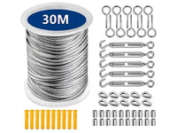 Thumbnail for 30M Stainless Steel Wire Rope Cable Kit