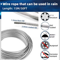 Thumbnail for 30M Stainless Steel Wire Rope Cable Kit