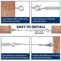 Thumbnail for 30M Stainless Steel Wire Rope Cable Kit