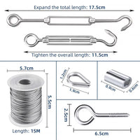 Thumbnail for 30M Stainless Steel Wire Rope Cable Kit