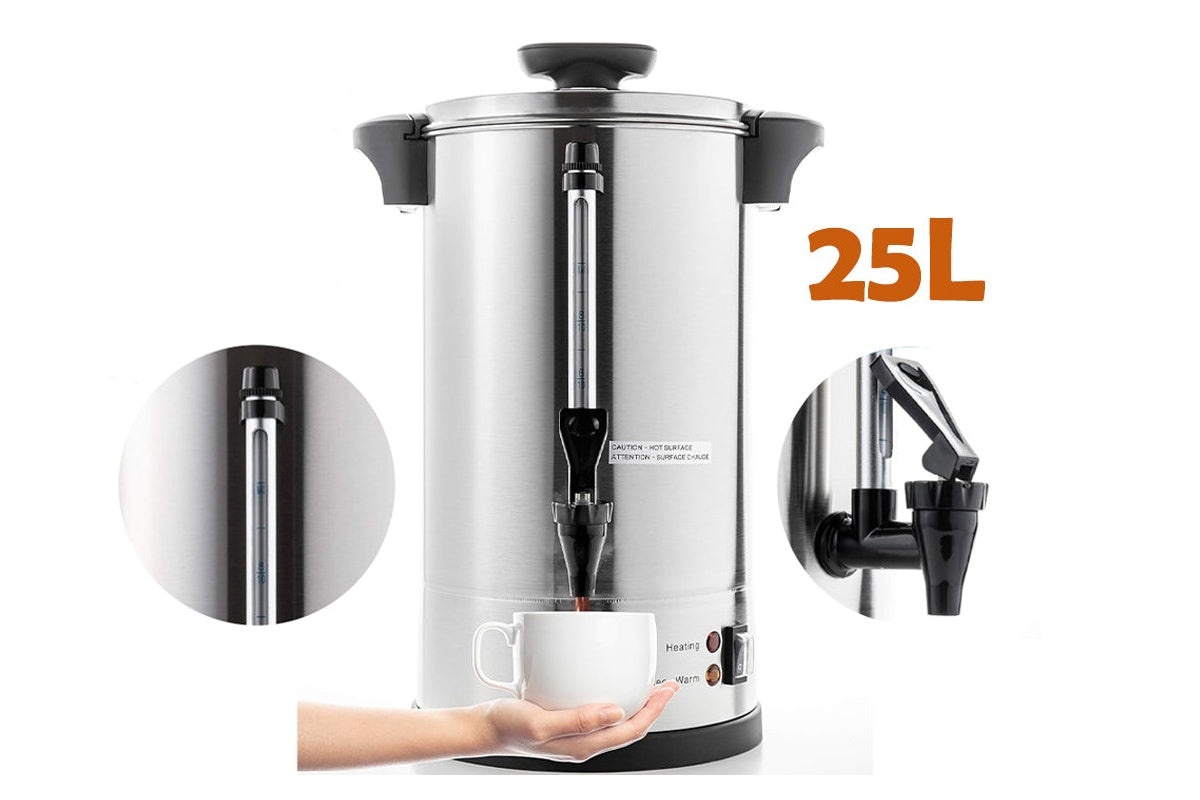 Hot water urn used in commercial kitchen