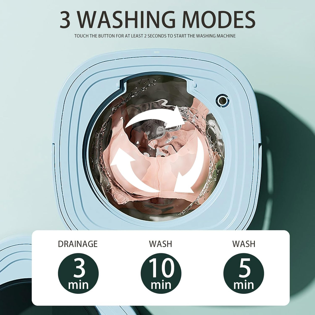 Washing Machine 8L Portable Foldable Collapsible Laundry Bucket