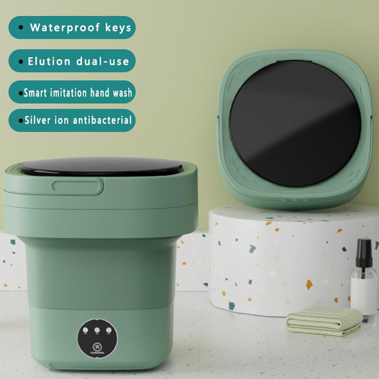 Washing Machine 8L Portable Foldable Collapsible Laundry Bucket