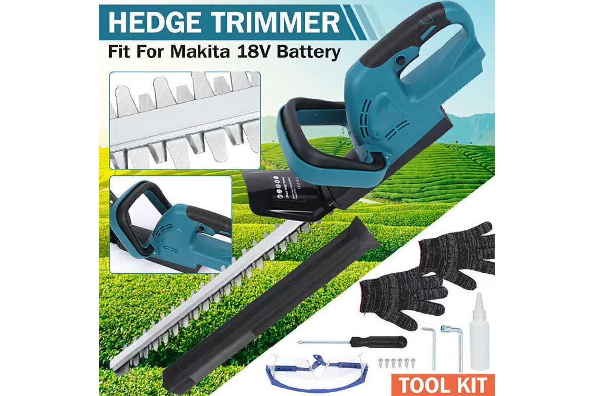 Battery pack attached to hedge trimmer
