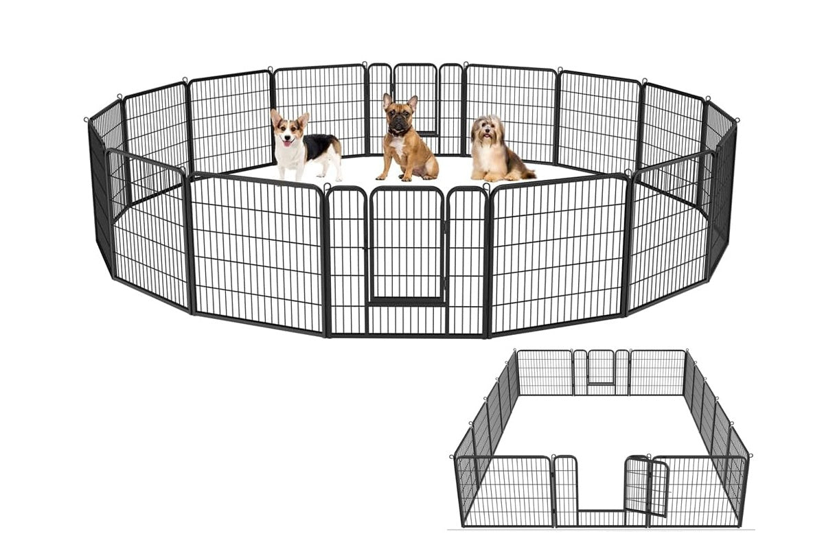 Dog playpen with secure locking door