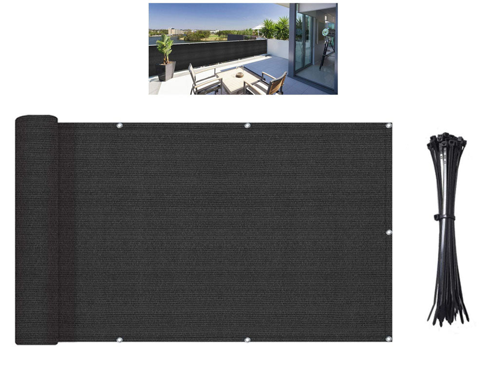 Fence screen showing brass grommets detail