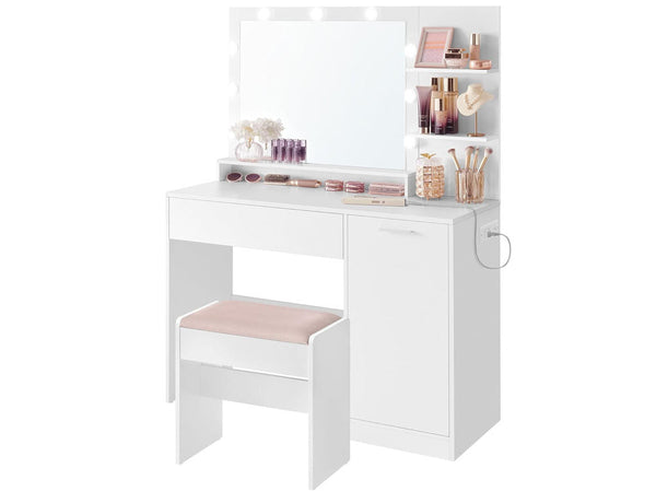 Dressing table with Stool - White