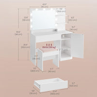 Thumbnail for Dressing table with Stool - White