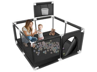 Thumbnail for Portable Baby Playpen Fence Gate Wall Fence Barrier Play Gym Mat 125cm