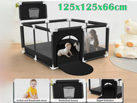 Thumbnail for Portable Baby Playpen Fence Gate Wall Fence Barrier Play Gym Mat 125cm