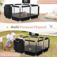 Thumbnail for Portable Baby Playpen Fence Gate Wall Fence Barrier Play Gym Mat 125cm