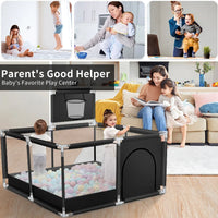 Thumbnail for Portable Baby Playpen Fence Gate Wall Fence Barrier Play Gym Mat 125cm