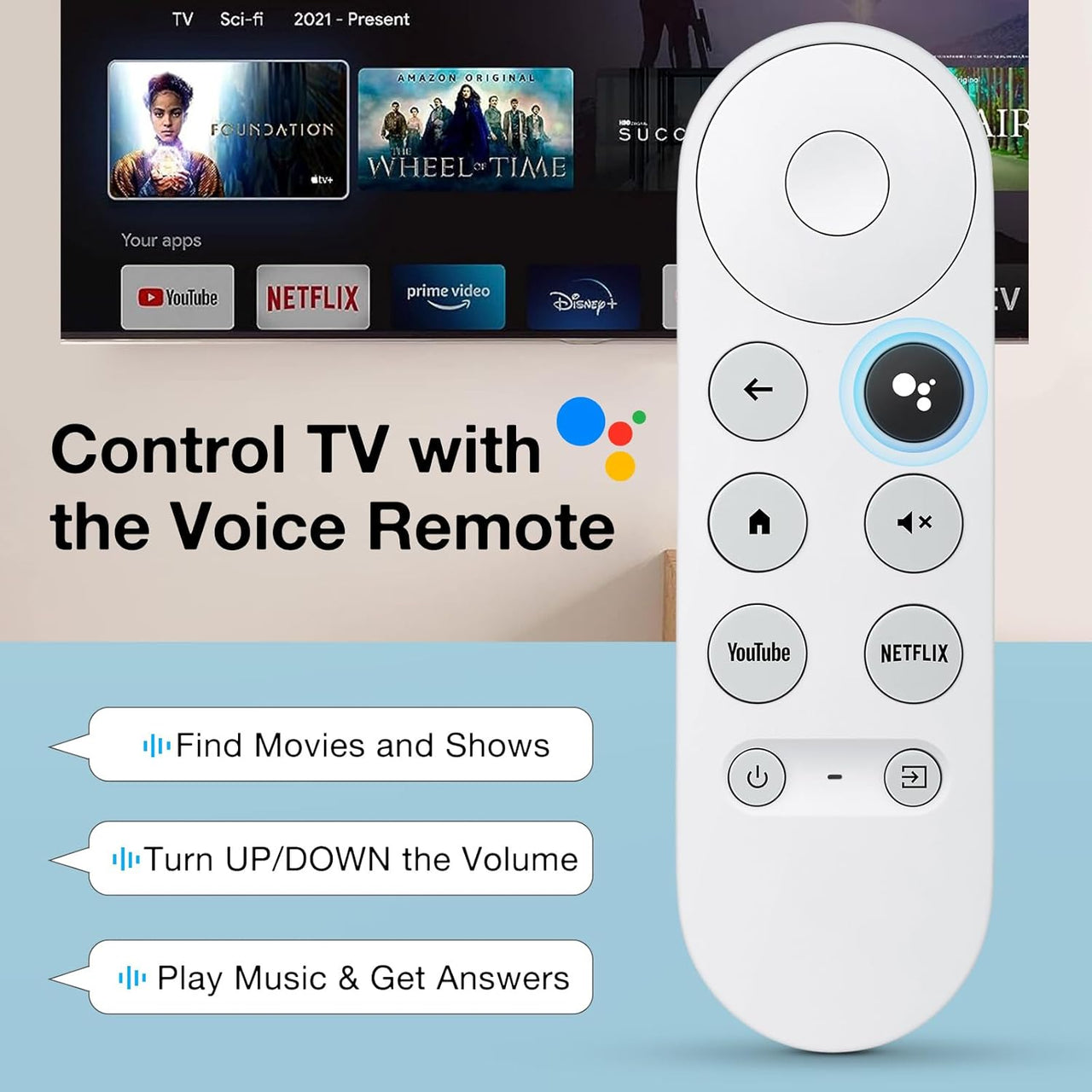 Compatible Google Chromecast 4K TV Remote Control