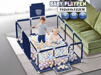 Thumbnail for Portable Baby Playpen Fence Gate Wall Fence Barrier PlayPen 182cm