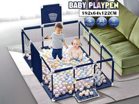 Thumbnail for Portable Baby Playpen Fence Gate Wall Fence Barrier PlayPen 182cm