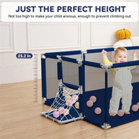 Thumbnail for Portable Baby Playpen Fence Gate Wall Fence Barrier PlayPen 182cm