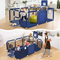 Thumbnail for Portable Baby Playpen Fence Gate Wall Fence Barrier PlayPen 182cm