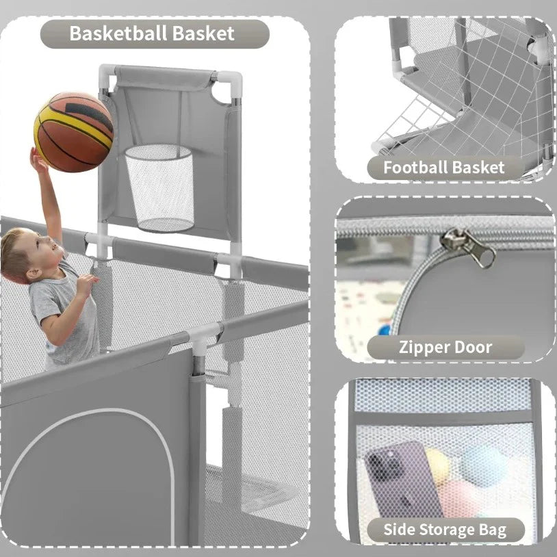 Portable Baby Playpen Fence Gate Wall Fence Barrier PlayPen