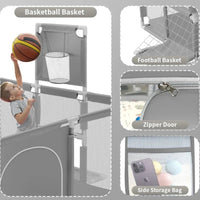 Thumbnail for Portable Baby Playpen Fence Gate Wall Fence Barrier PlayPen