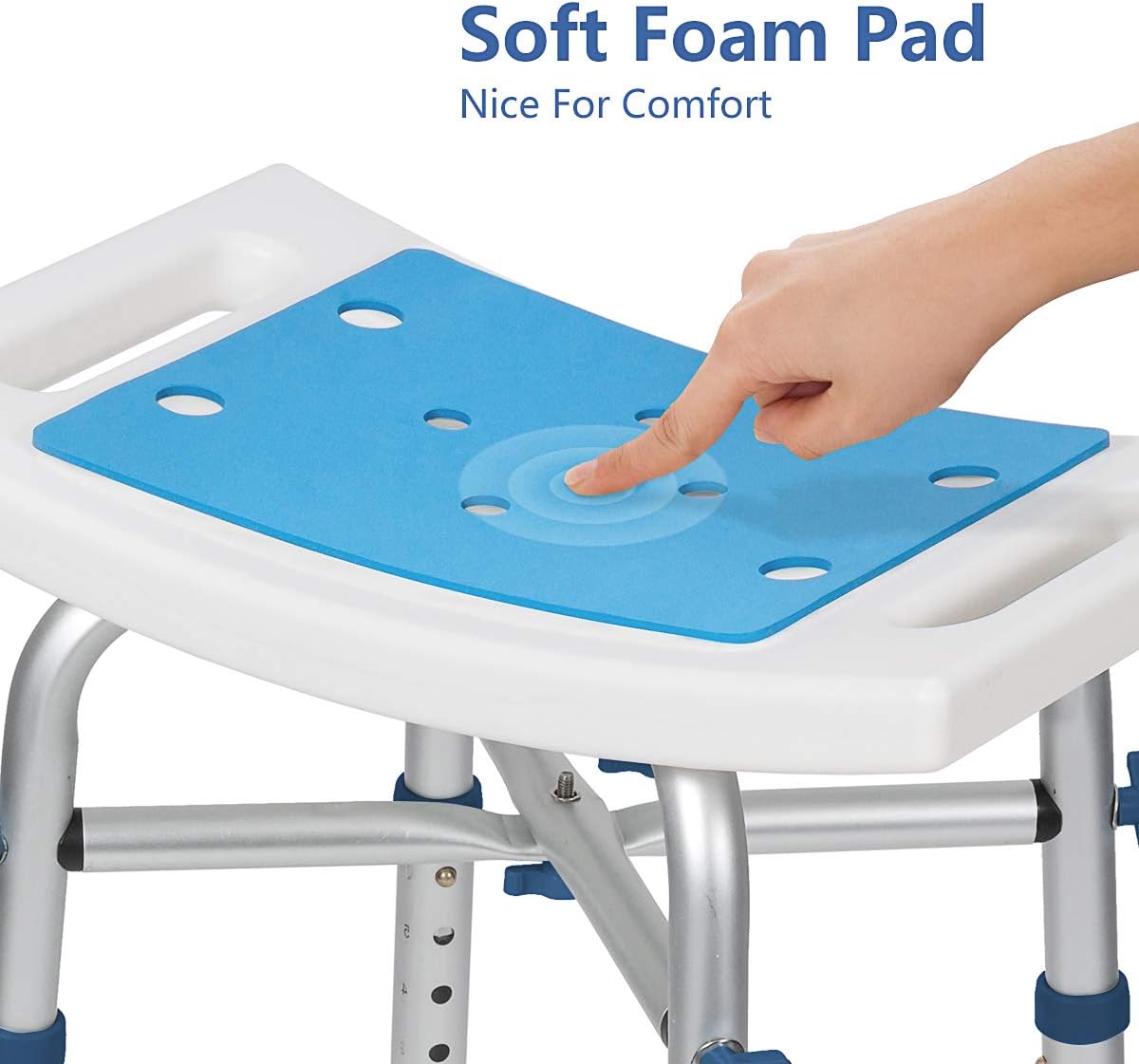 Tool-free assembly components for shower chair