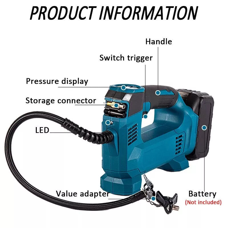 Tyre Inflator Pump Suitable Makita Battery