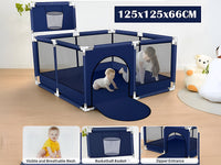 Thumbnail for Portable Baby Playpen Fence Gate Wall Fence Barrier Play Gym Mat 125cm