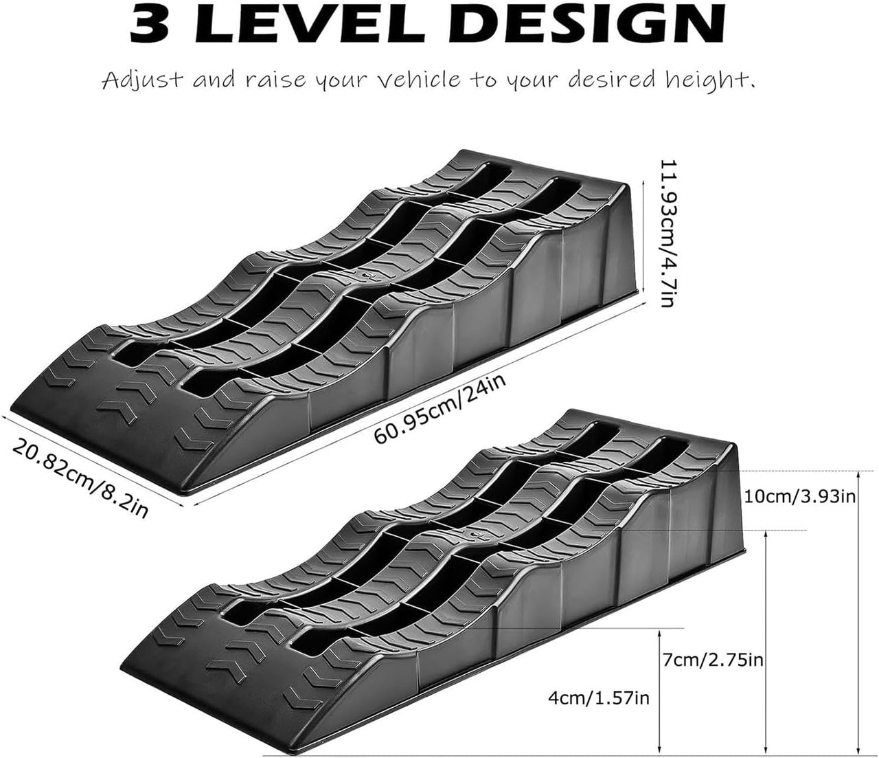 2PCS RV Leveling Blocks Camper Wheel Chocks Ramp