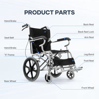 Thumbnail for Folding Transit Wheelchair Lightweight