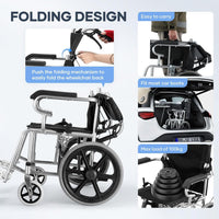 Thumbnail for Folding Transit Wheelchair Lightweight