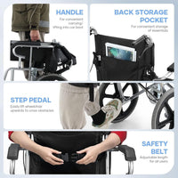 Thumbnail for Folding Transit Wheelchair Lightweight