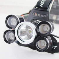 Thumbnail for LED headlamp with 5 bright LEDs switched on