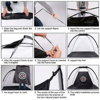 Thumbnail for Golf Training Net 3M Golf Practice Net Hitting Chipping Training Aid Cage for Home Backyard Black