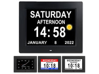 Thumbnail for 8inch LED Dementia Digital Calendar Clock Alarm Extra Large Day/Week/Month/Year
