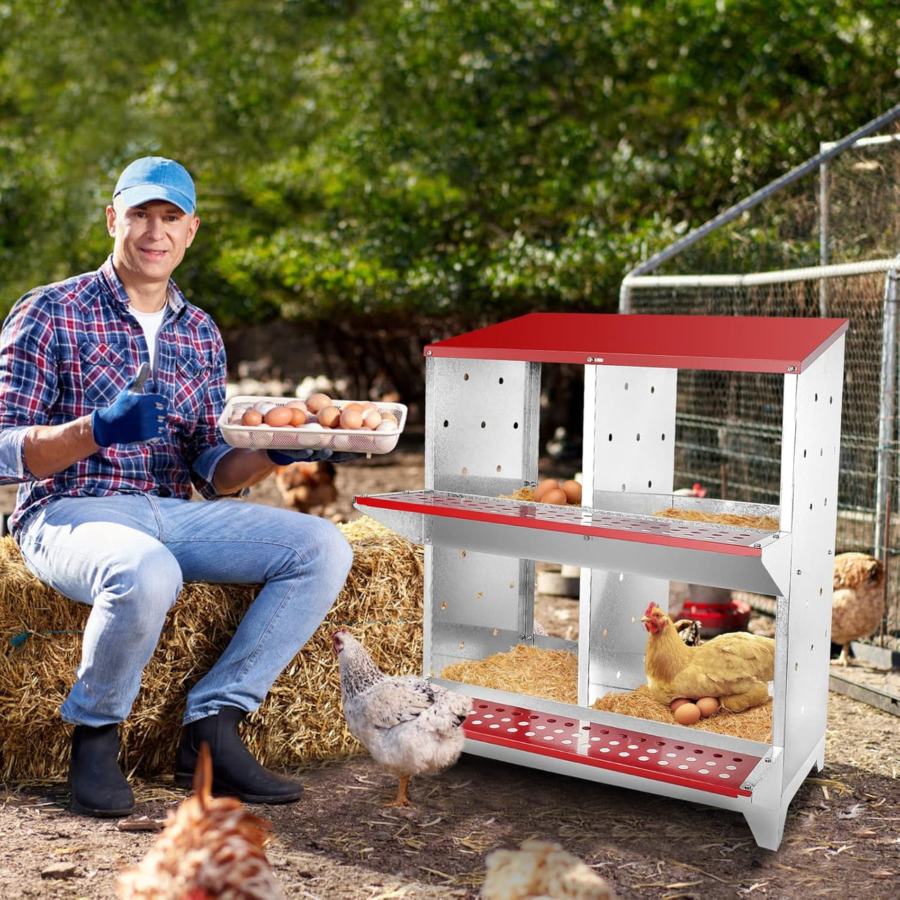 Chicken Nesting Box With 4 nests