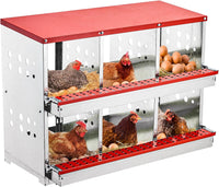 Thumbnail for Nesting Box Chicken Hen Roll Away Laying Nest Boxes Chook Brooder 6 Compartment