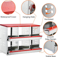 Thumbnail for Nesting Box Chicken Hen Roll Away Laying Nest Boxes Chook Brooder 6 Compartment