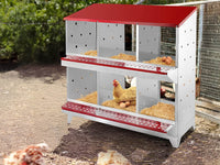 Thumbnail for Nesting Box Chicken Hen Roll Away Laying Nest Boxes Chook Brooder 6 Compartment