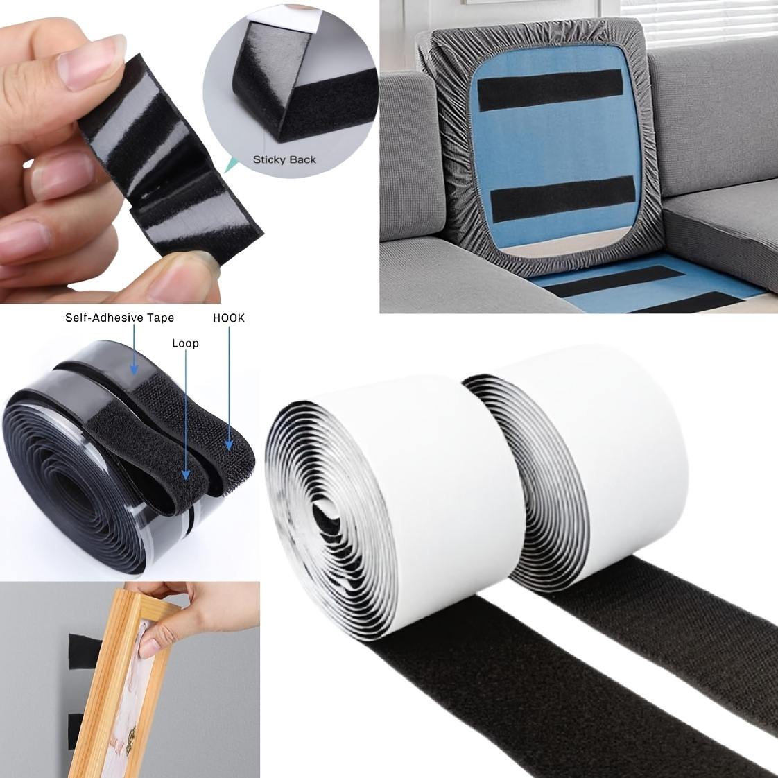 Velcro tape applied to cable bundle for organisation