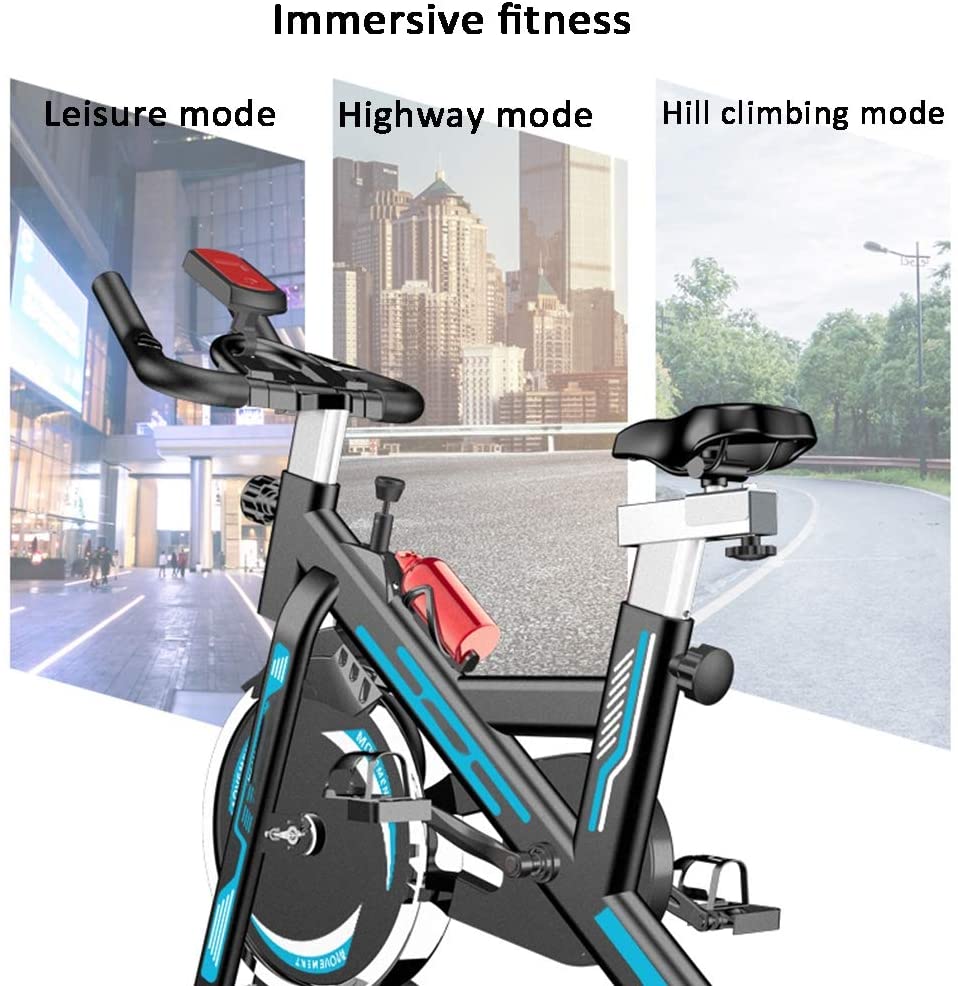 Exercise bike stable base with rubber feet for floor protection