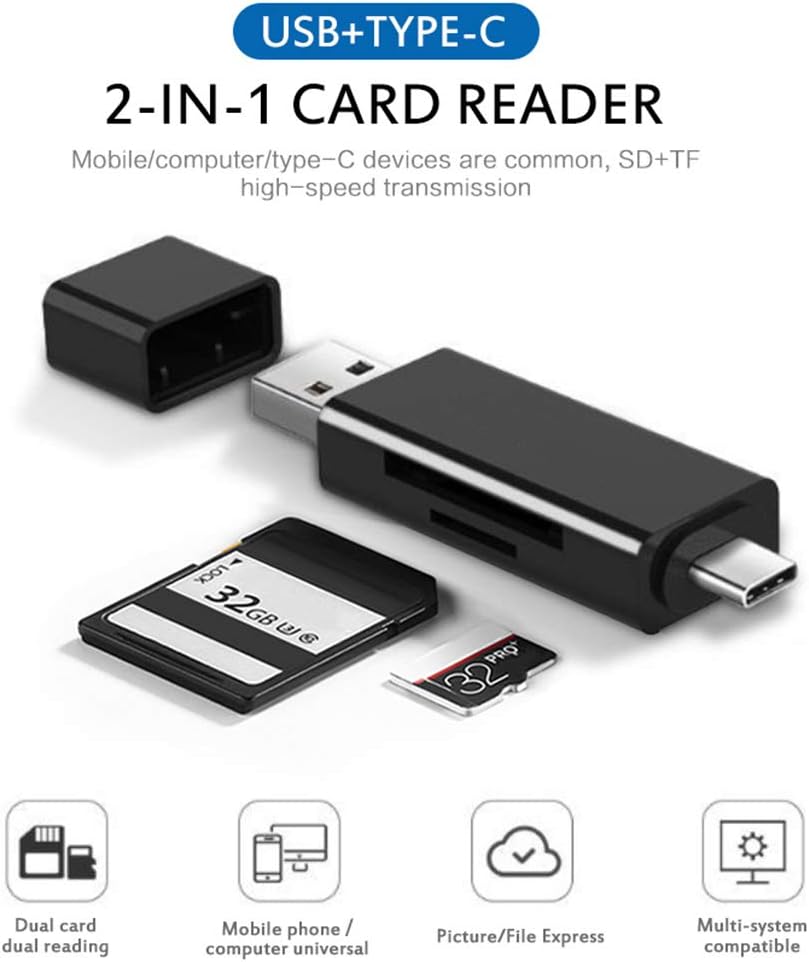 USB-C card reader for data transfer