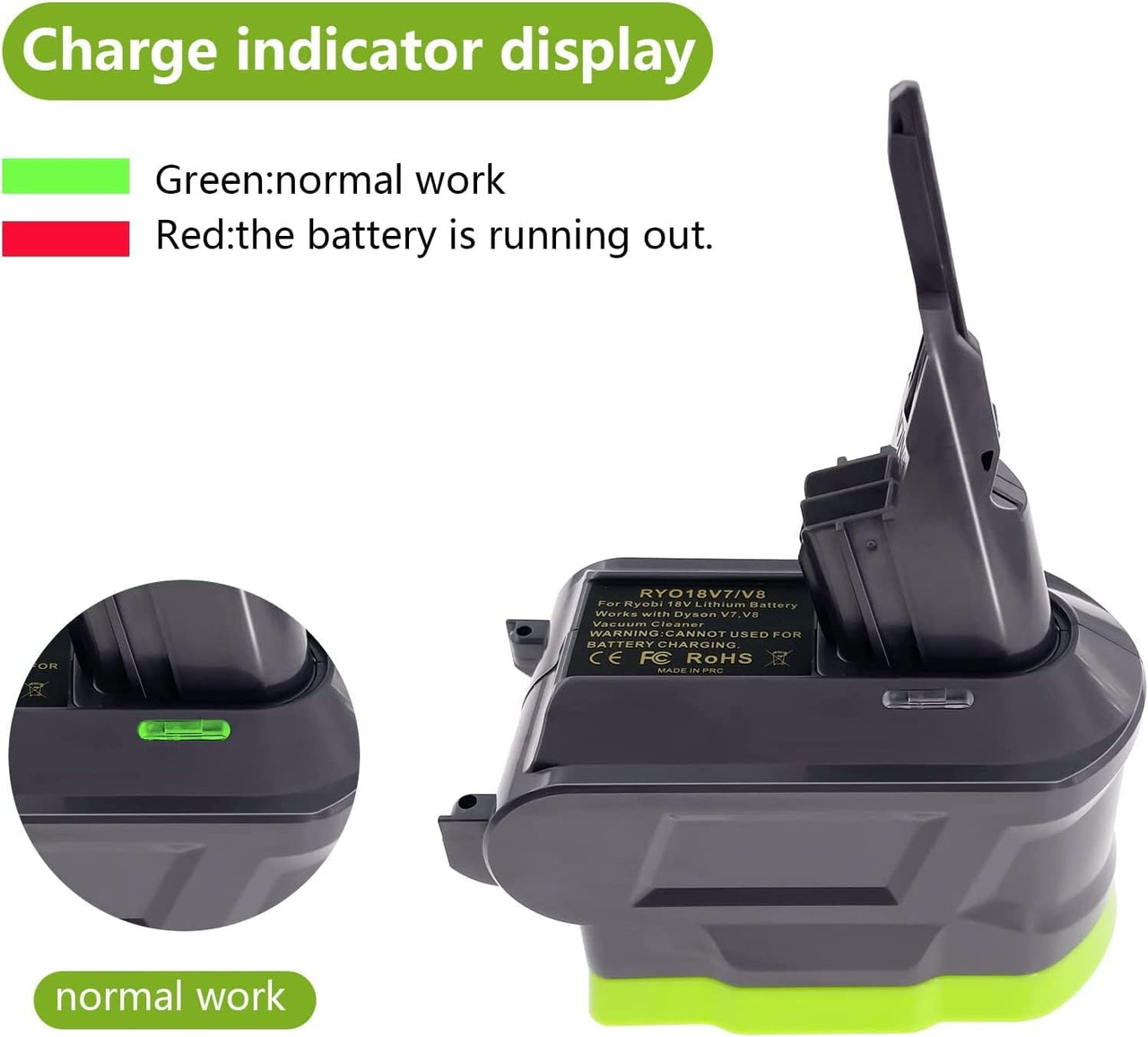 Ryobi to Dyson V7 V8 Battery Adapter