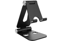 Thumbnail for Foldable aluminum tablet stand black holding iPad device